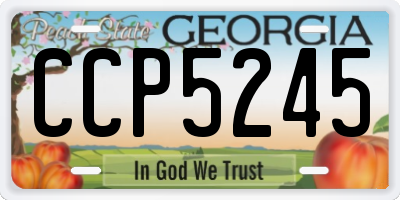 GA license plate CCP5245