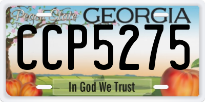 GA license plate CCP5275
