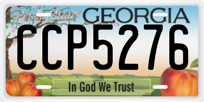 GA license plate CCP5276