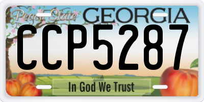GA license plate CCP5287