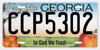 GA license plate CCP5302