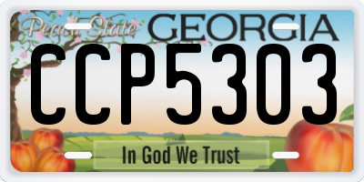 GA license plate CCP5303