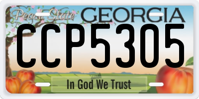GA license plate CCP5305