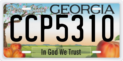 GA license plate CCP5310