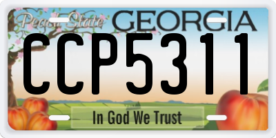 GA license plate CCP5311