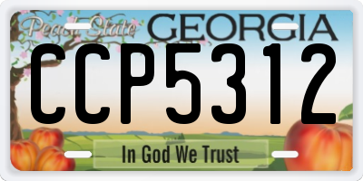 GA license plate CCP5312
