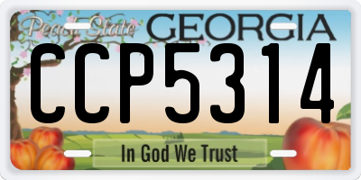 GA license plate CCP5314