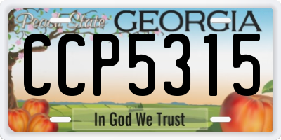 GA license plate CCP5315