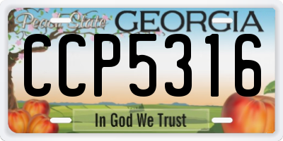 GA license plate CCP5316