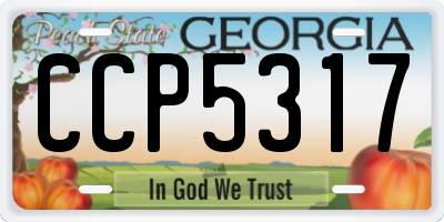 GA license plate CCP5317