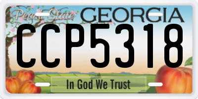 GA license plate CCP5318
