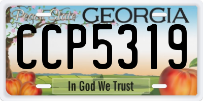 GA license plate CCP5319