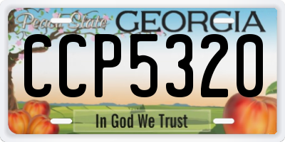 GA license plate CCP5320