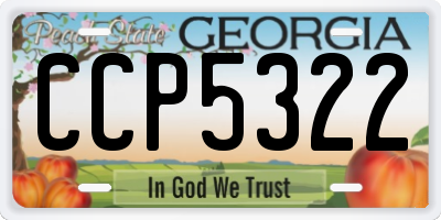 GA license plate CCP5322