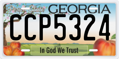 GA license plate CCP5324