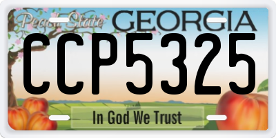 GA license plate CCP5325