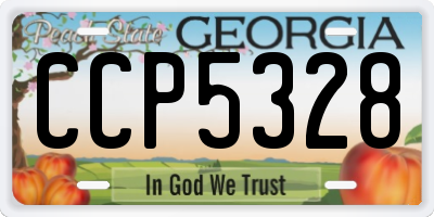GA license plate CCP5328