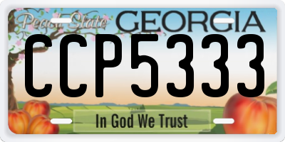 GA license plate CCP5333