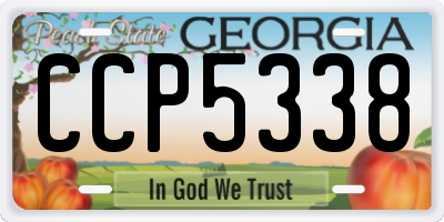 GA license plate CCP5338