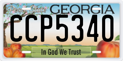 GA license plate CCP5340