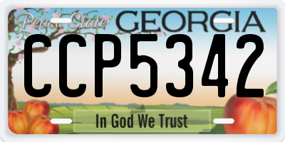 GA license plate CCP5342