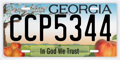 GA license plate CCP5344