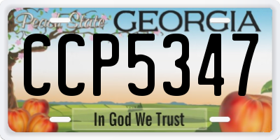 GA license plate CCP5347