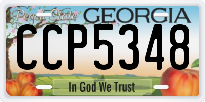 GA license plate CCP5348