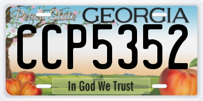 GA license plate CCP5352
