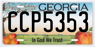 GA license plate CCP5353