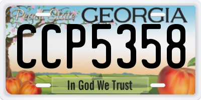 GA license plate CCP5358