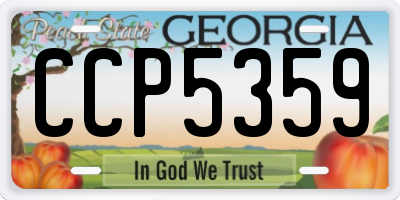 GA license plate CCP5359