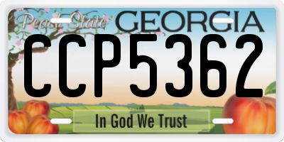 GA license plate CCP5362