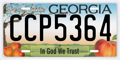 GA license plate CCP5364