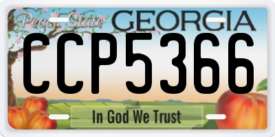 GA license plate CCP5366