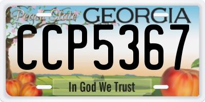 GA license plate CCP5367