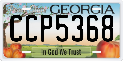 GA license plate CCP5368