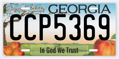 GA license plate CCP5369