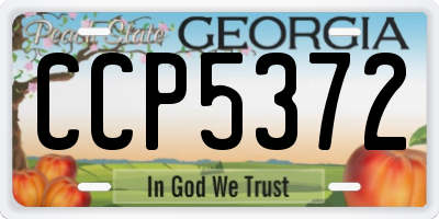 GA license plate CCP5372