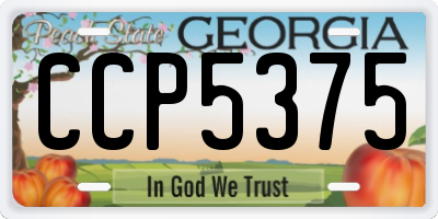 GA license plate CCP5375