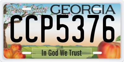 GA license plate CCP5376