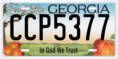 GA license plate CCP5377