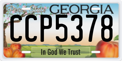 GA license plate CCP5378