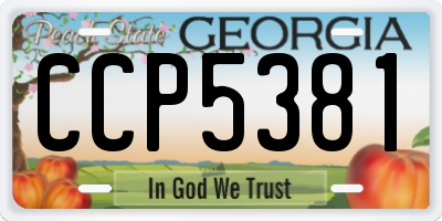 GA license plate CCP5381