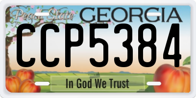GA license plate CCP5384
