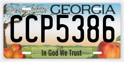 GA license plate CCP5386