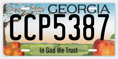 GA license plate CCP5387
