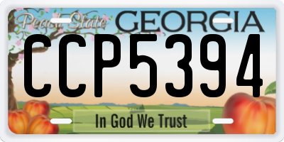 GA license plate CCP5394