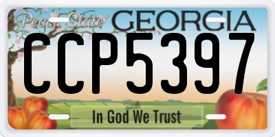 GA license plate CCP5397