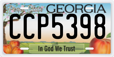 GA license plate CCP5398